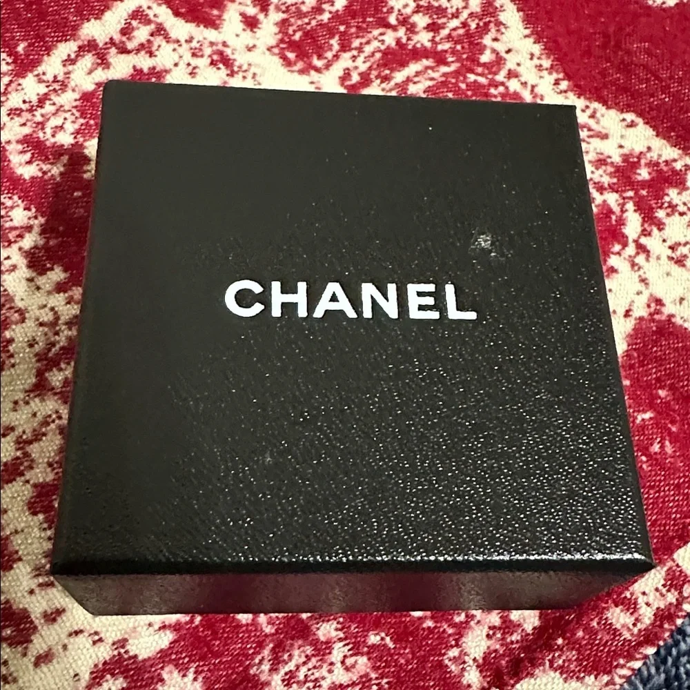 Chanel Gold-Tone Interlocking CC Button Earrings - Picture 10 of 10